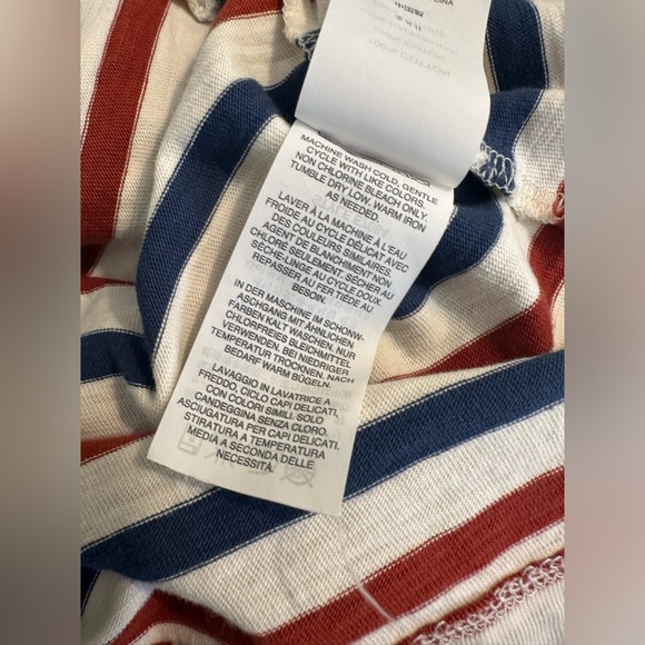 J. CREW Boat Neck Tee T-Shirt Top Blouse Ivory Blue Red Pullover Nautical Knit - Picture 8 of 10